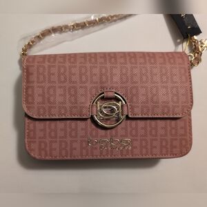 bebe Kira logo crossbody bag in a dusty rose NWT